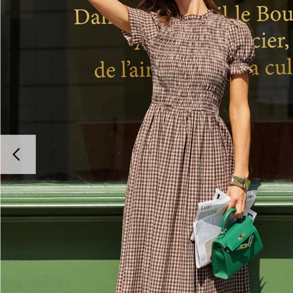 RIHOAS Classic Checkered Midi Dress in green plaid - Picture 5 of 5